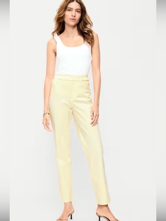 Old Navy Pants - Old Navy NWOT  High-Rise Pixie Straight Ankle Pants Pale Yellow 12